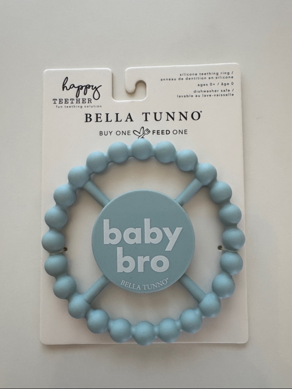 Bella Tunno Happy Teether Baby Bro Blue Silicone Teether
